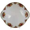 Tortenplatte mit Griffen auf Füßchen Royal Albert Old Country Roses gebraucht - sehr gut