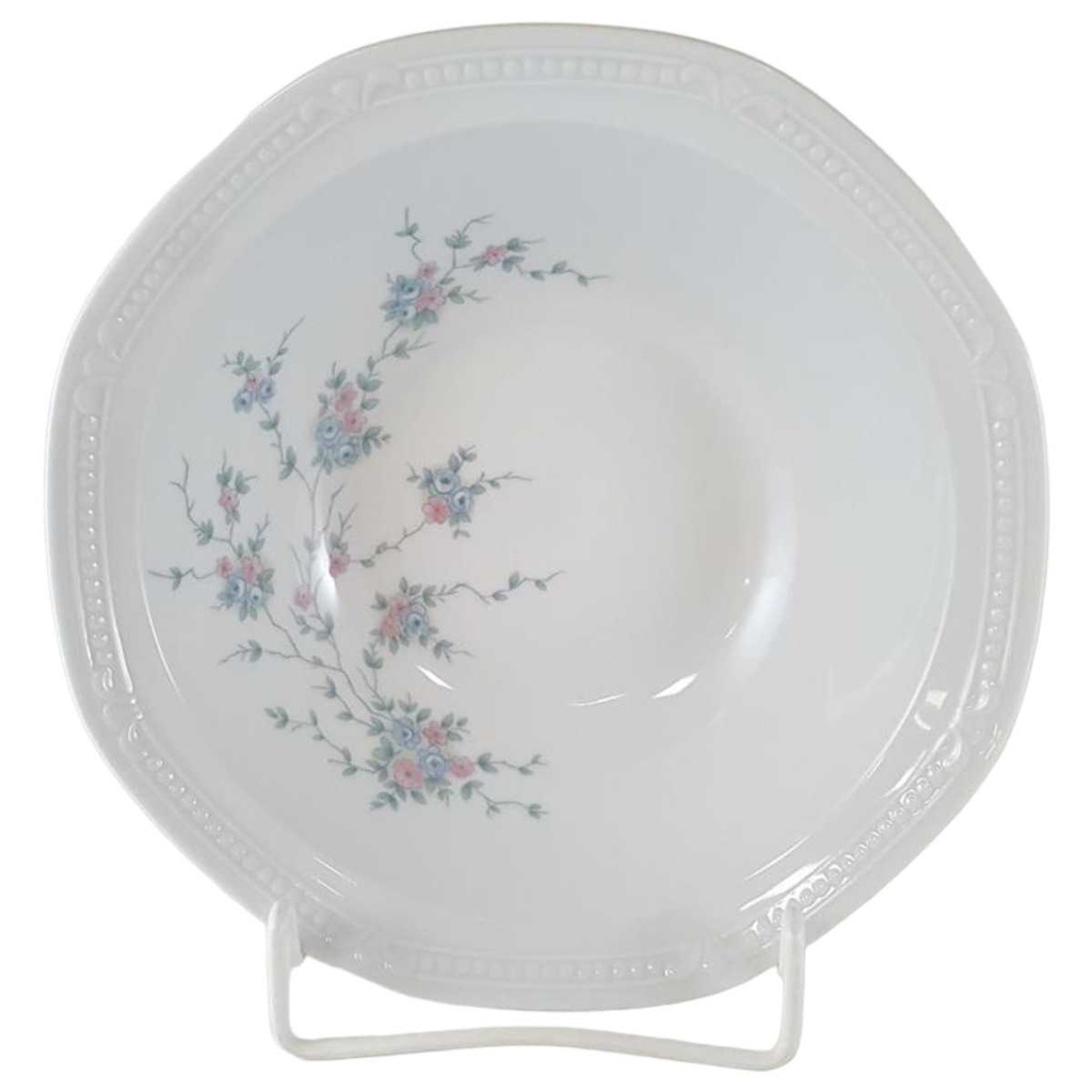 [45812721] Schüssel Servierschüssel 20,8 cm Mitterteich Form 2040 Sissi Blau Rosa Blumendekor Blumen gebraucht - gut