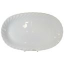 Servierplatte Speiseplatte Fleischplatte 33x20,5 cm Marienbad Ingres Weiss Wellenmuster gebraucht - gut