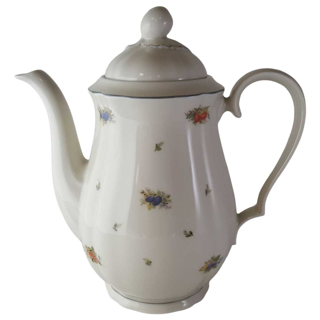 [45812790] Kaffeekanne 1,35 L Seltmann Weiden Marie Luise Streuobst mit grauem Rand gebraucht - sehr gut