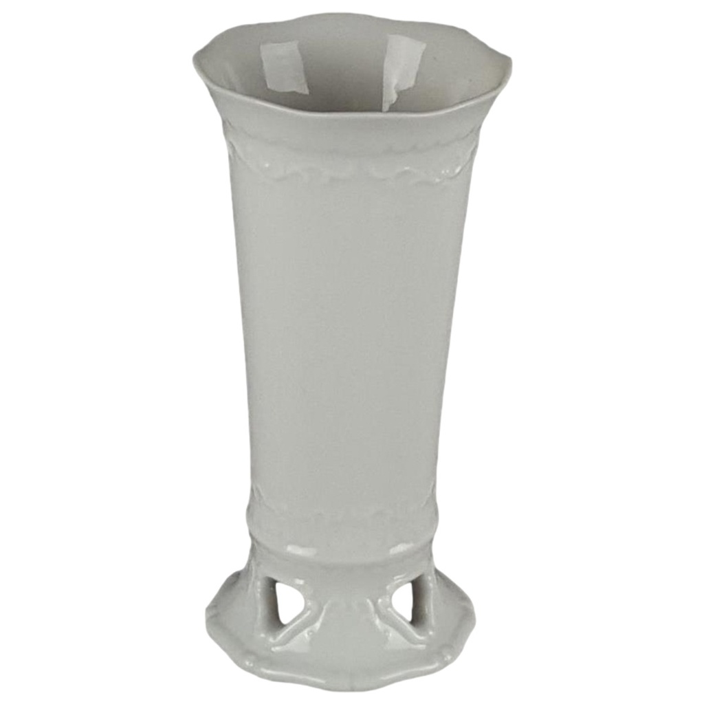 Fine China Vase Blumenvase weiß H 13,9 cm