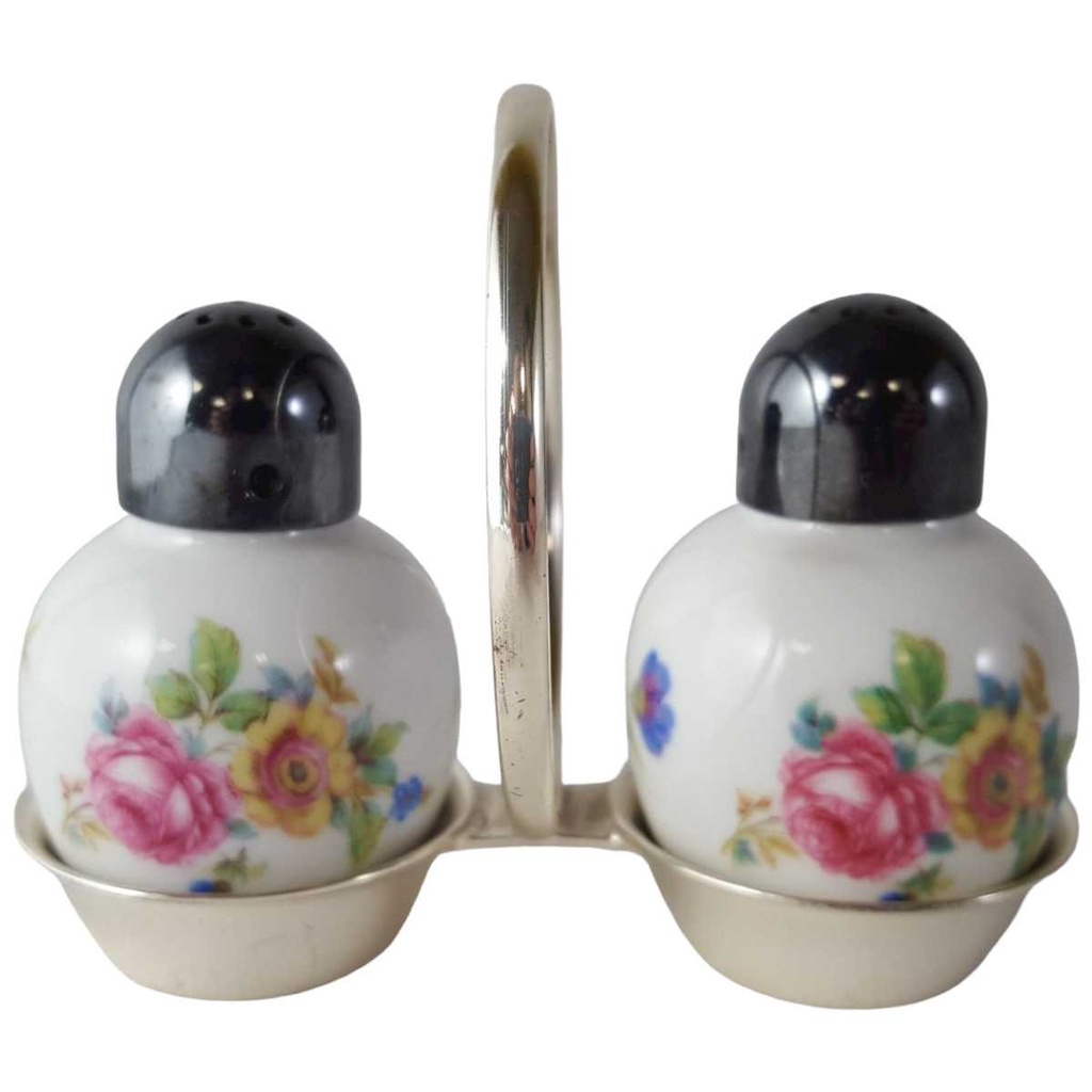 [45812811] Pfefferstreuer Salzstreuer 3tlg Thomas Porzellan WMF Blumendekor Blumen gebraucht - gut