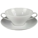 Suppentasse mit Untertasse Suppenbecher 2tlg Bareuther Waldsassen Sonstige Formen Weiß gebraucht - gut