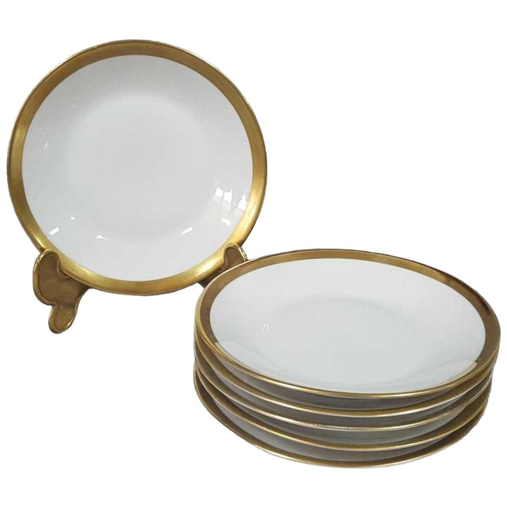 [458128157] Teller klein Goldrand 12,4 cm Winterling Kirchenlamitz weiß mit gebraucht - gut