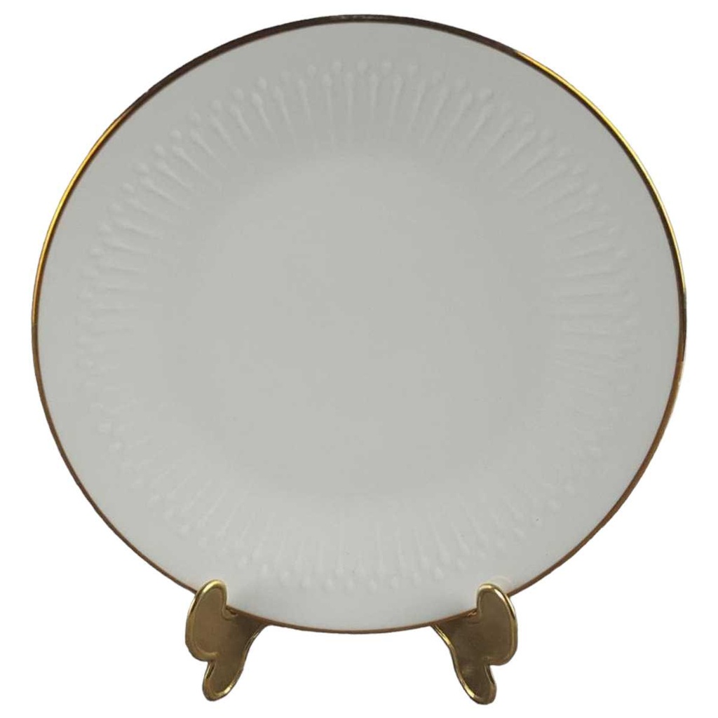 [458128188] Kuchenteller Goldrand 19,7 cm Hutschenreuther Luxor Weiß gebraucht - akzeptabel