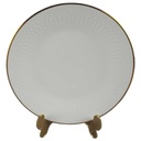 Kuchenteller Goldrand 19,7 cm Hutschenreuther Luxor Weiß gebraucht - akzeptabel