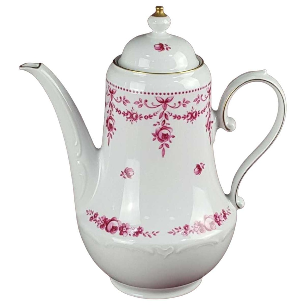 [458128193] Kaffeekanne Goldrand 1,5 L Schirnding Bavaria rote Rosen mit Rot gebraucht - gut