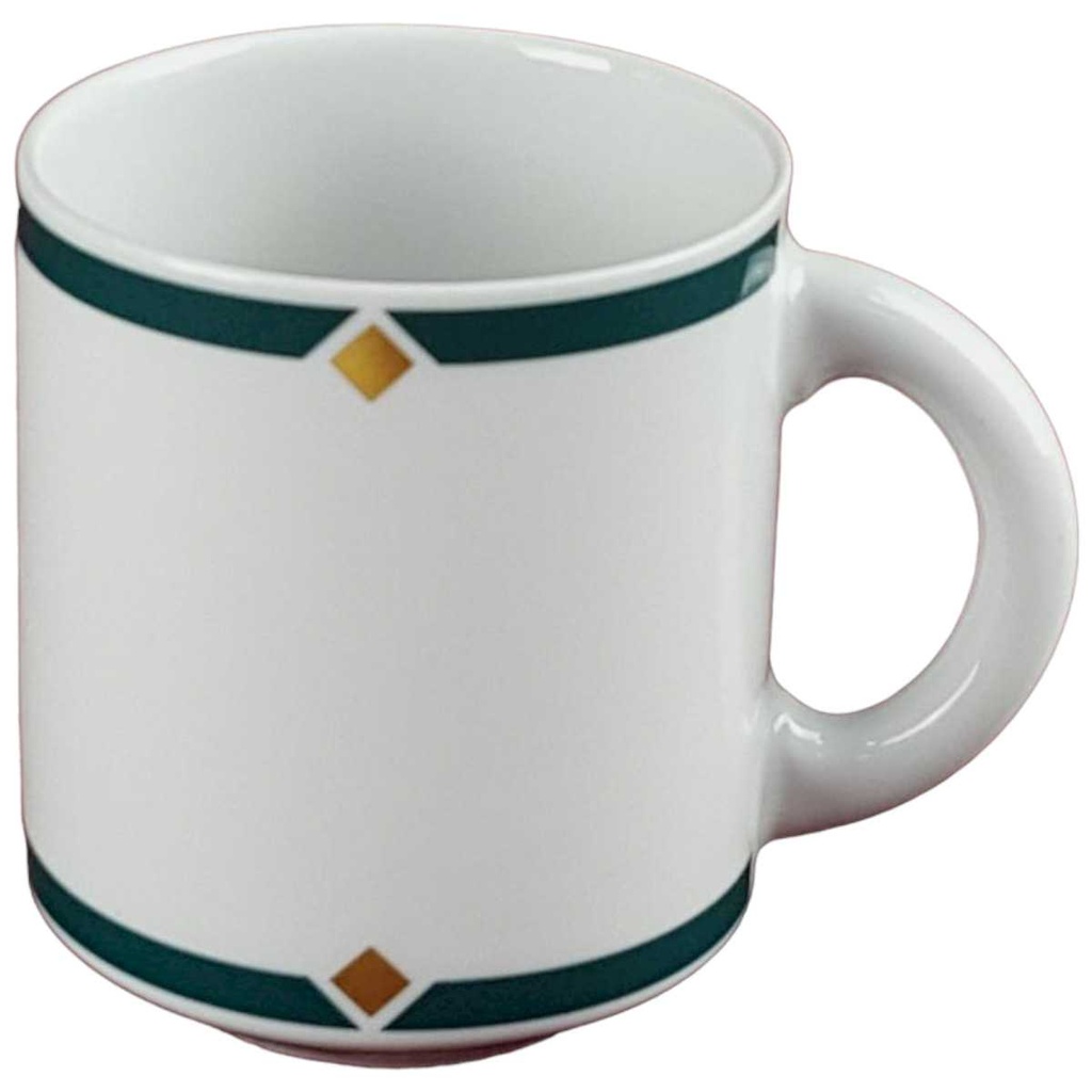 [458128214] Kaffeetasse Tasse Marienbad Arzberg Ingres Weiss Grünrand gold Karo Streublumen Obstfrüchte gebraucht - gut