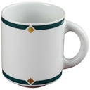 Kaffeetasse Tasse Marienbad Arzberg Ingres Weiss Grünrand gold Karo Streublumen Obstfrüchte gebraucht - gut