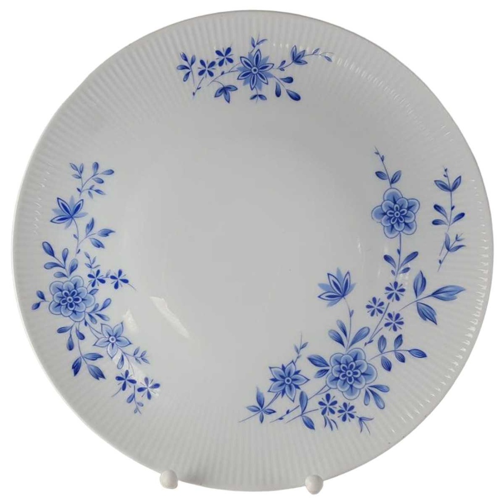 [45812822] Speiseteller Essteller 24,5 cm Winterling Marktleuthen Rillenform Blaue Blumen gebraucht - gut