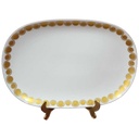 Servierplatte Fleischplatte Steakplatte Golddekor 32x22 cm Hutschenreuther weiß braun gebraucht - gut