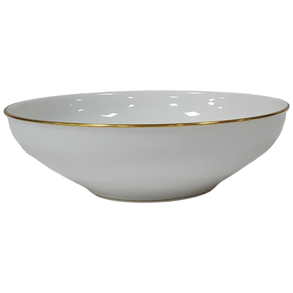 [458128476] Schüssel Servierschüssel Salatschüssel Goldrand 24,4 cm KPM Krister 0201 Weiß gebraucht - gut