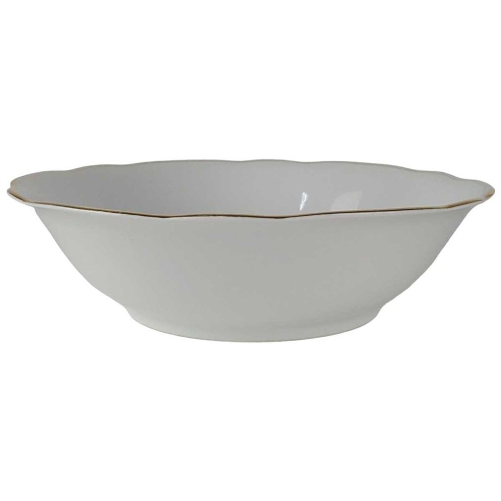 [458128481] Schüssel Goldrand 23 cm Schumann Arzberg Weiß gebraucht - gut