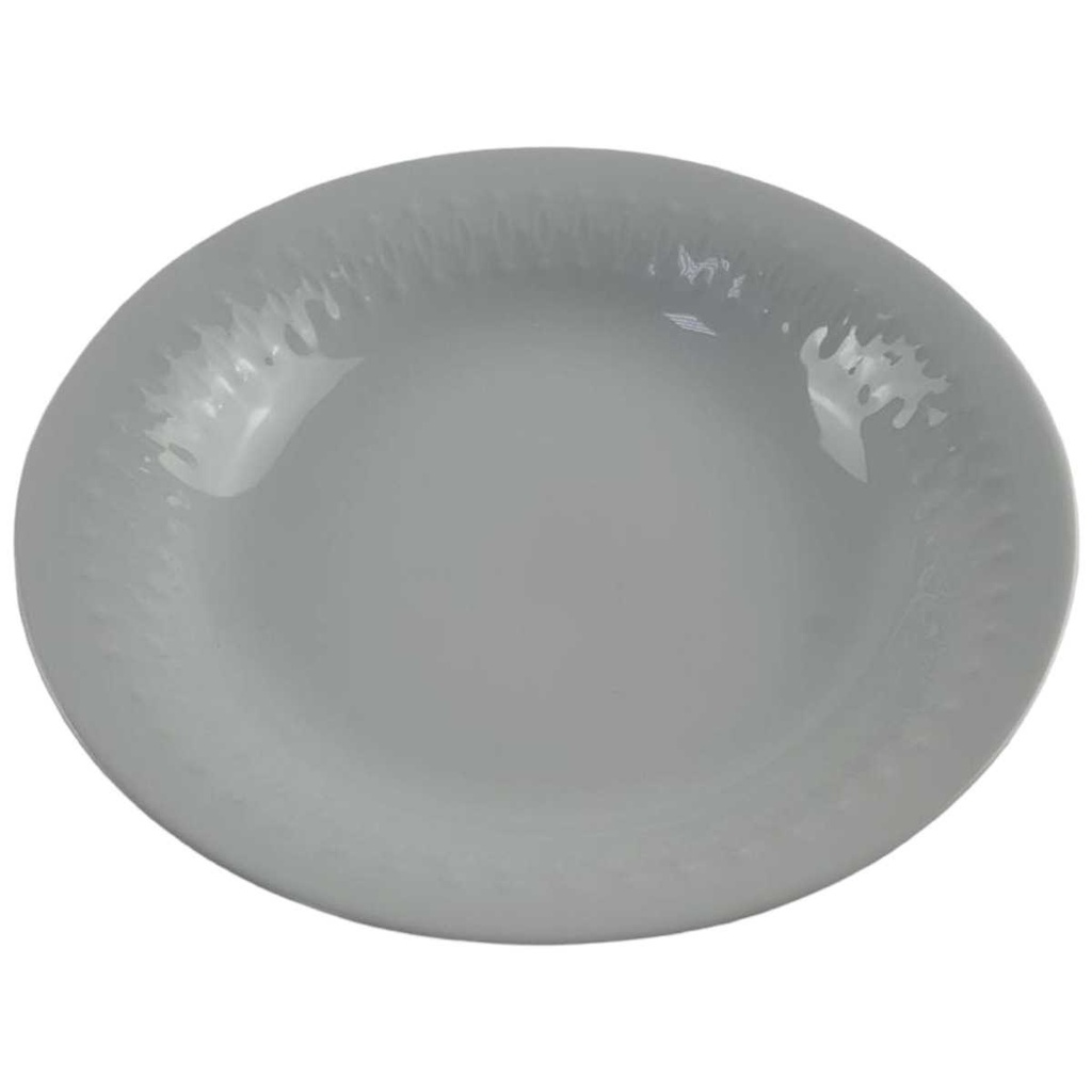 [458128557] Suppenteller 22,4 cm Mitterteich Reliefrand Weiß gebraucht - gut