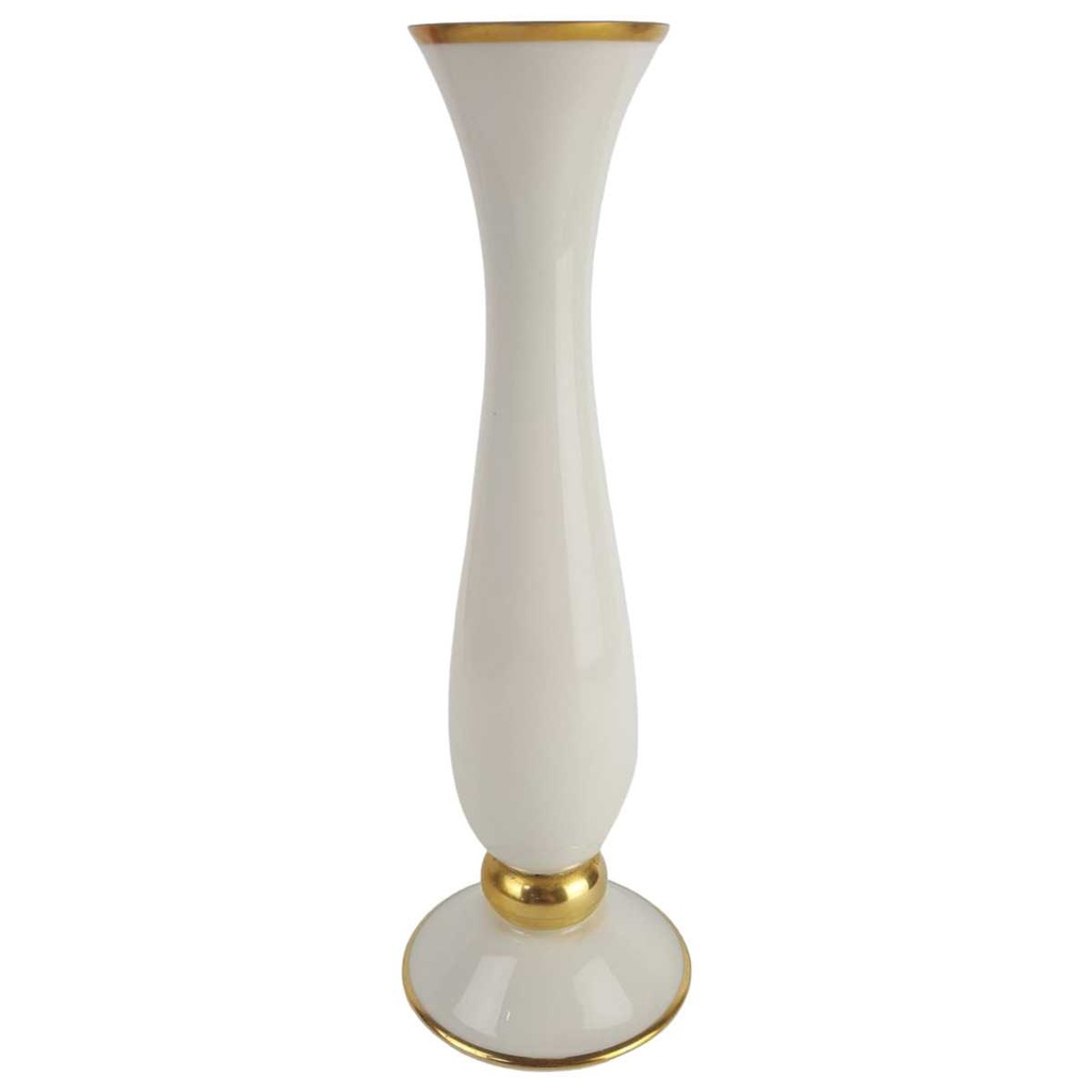 [458128561] Vase Goldrand 29 cm Lindner Porzellan Weiß Bavaria gebraucht - defekt