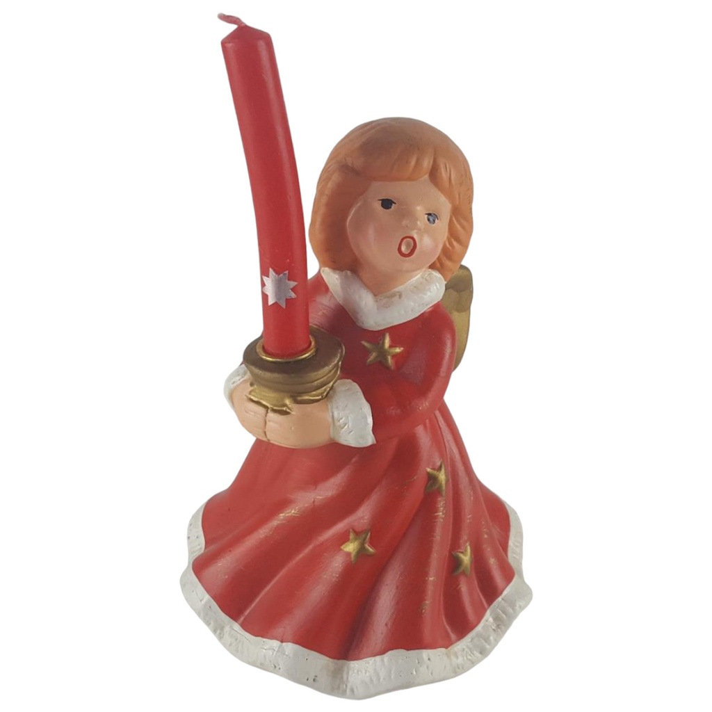 [458129233] Figur Skulptur Tchibo Keramik Engel mit Kerze Weihnachtsdeko in OVP