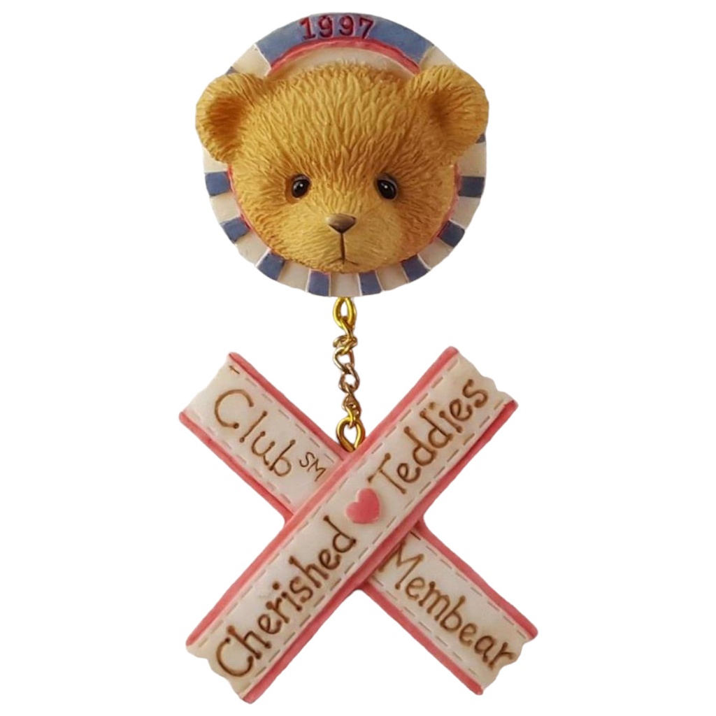 Figur Cherished Teddies Clab Membear Brosche Anstecknadel 1996 gebraucht - sehr gut