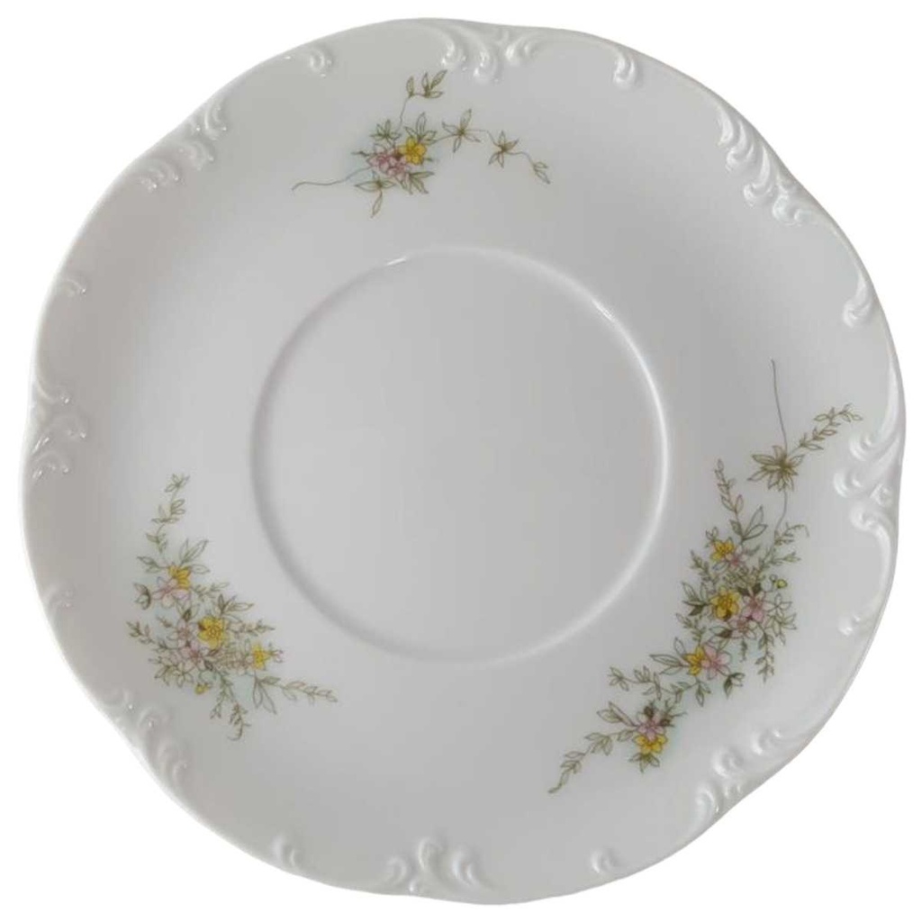 [45812937] Untertasse für Kaffee 15,2 cm Rosenthal Monbijou grüne Ranke gebraucht - sehr gut