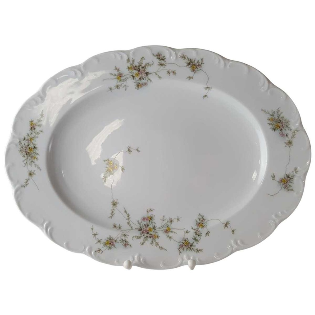 [45812957] Servierplatte Speiseplatte Fleischplatte Steakplatte 32x23,8 cm Rosenthal Monbijou grüne Ranke gebraucht - gut