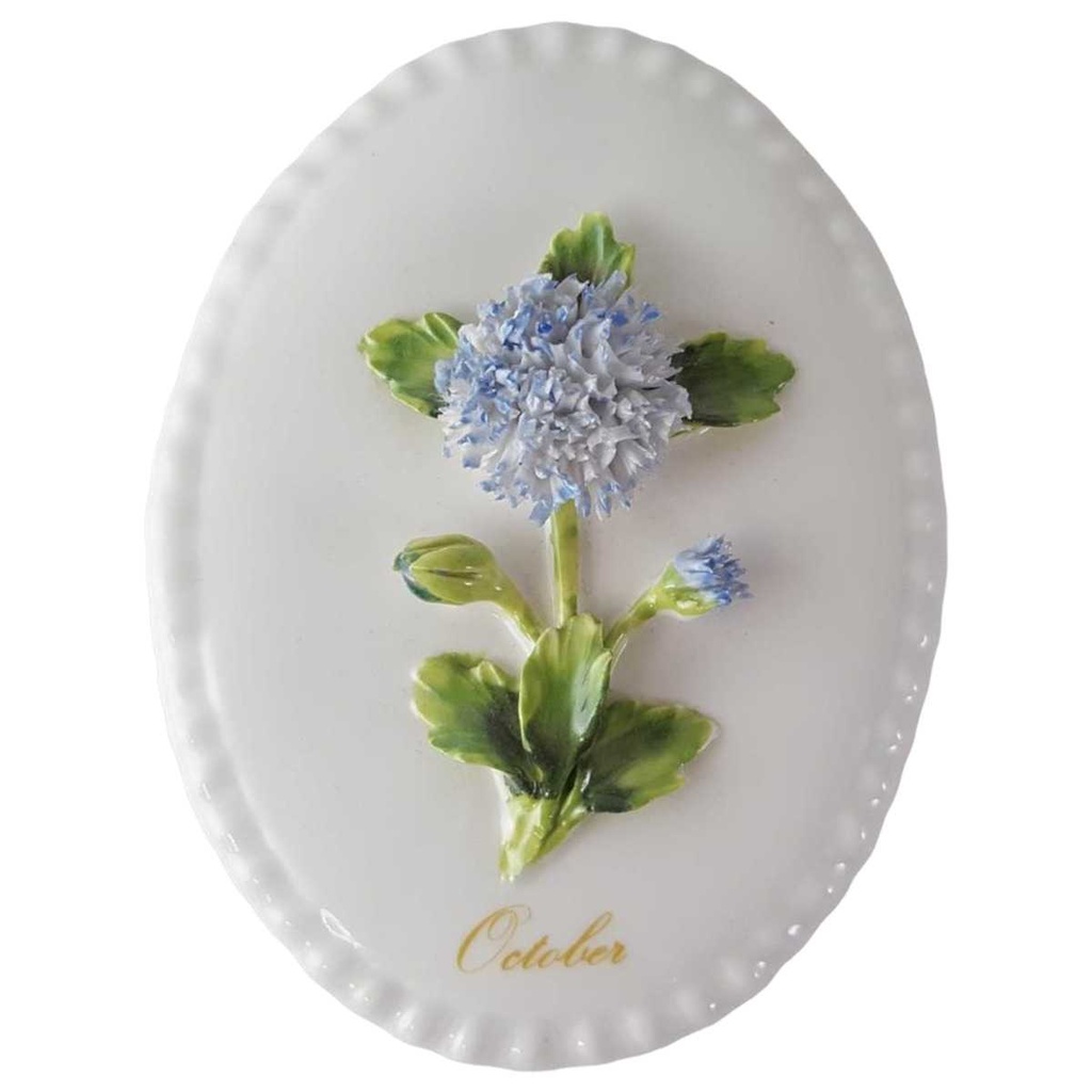 Sammelbild Coalport October Oktober Porzellan Wandtafel 12,3x9,4 cm