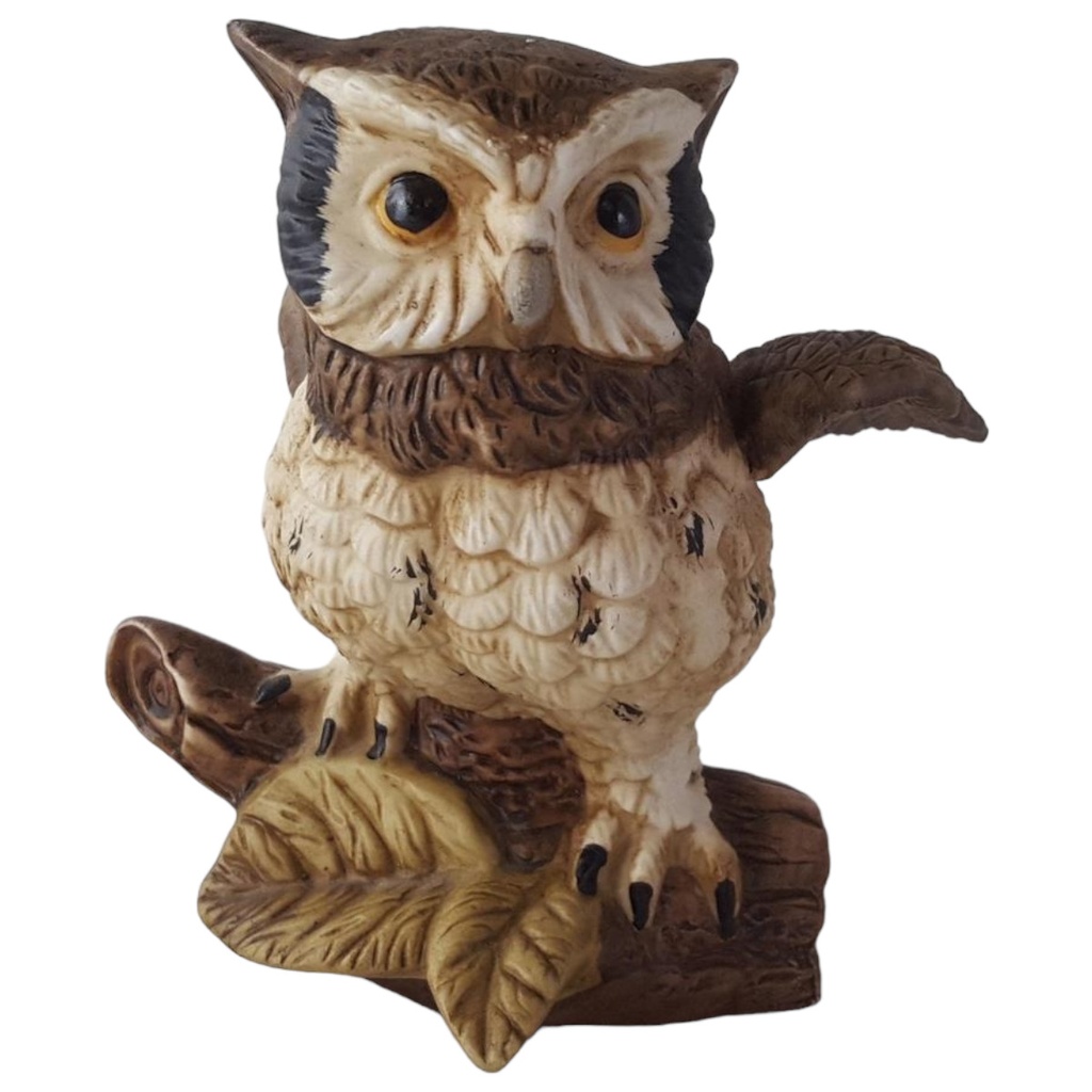[45812989] FX Krone Porzellanfigur Eule auf Ast H 12,2 cm