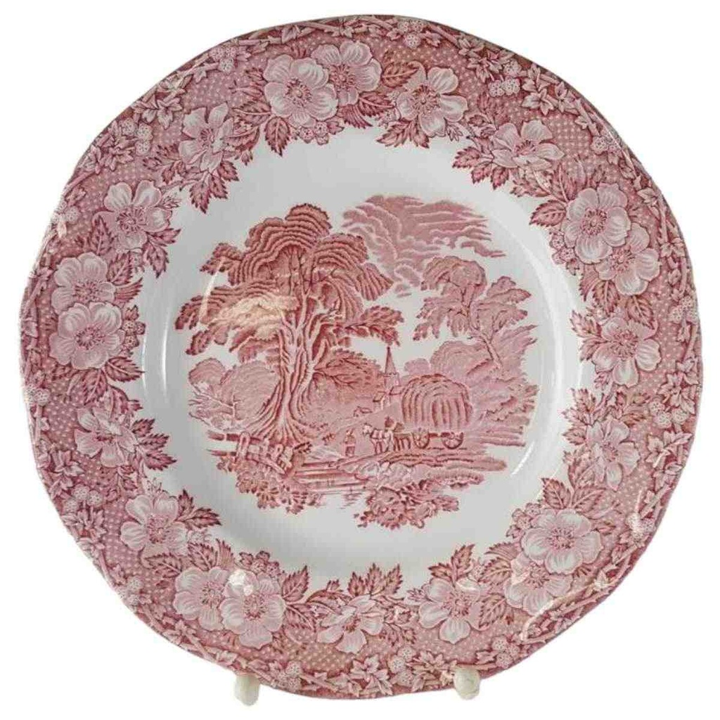 [45813004] Speiseteller Essteller 24,7 cm Enoch Wedgwood Woodland Rot gebraucht - akzeptabel