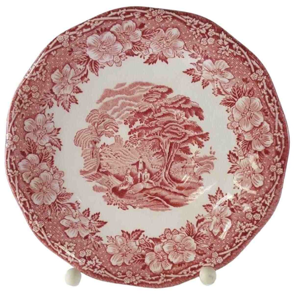 Untertasse für Suppe 16,3 cm Enoch Wedgwood Woodland Rot gebraucht - gut