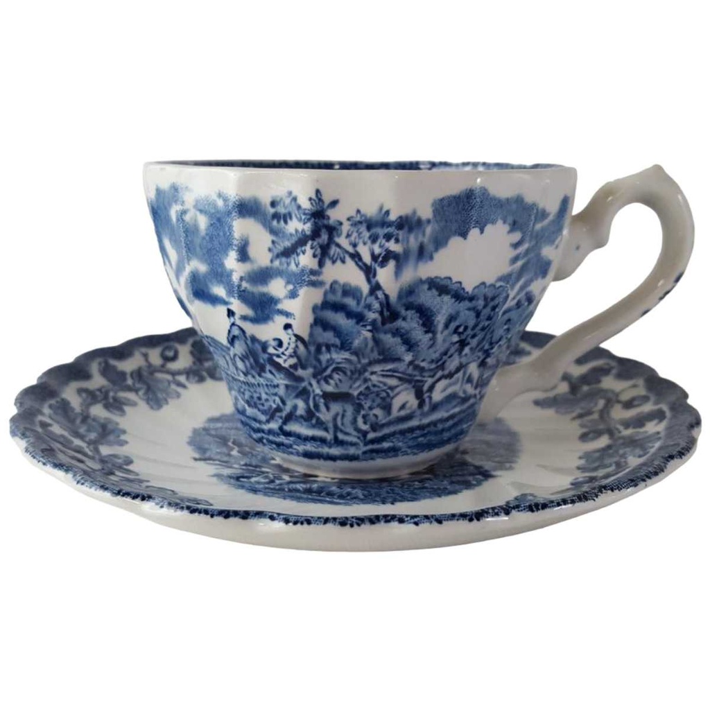 Kaffeetasse mit Untertasse Tasse Myott Country Life Blau gebraucht - gut