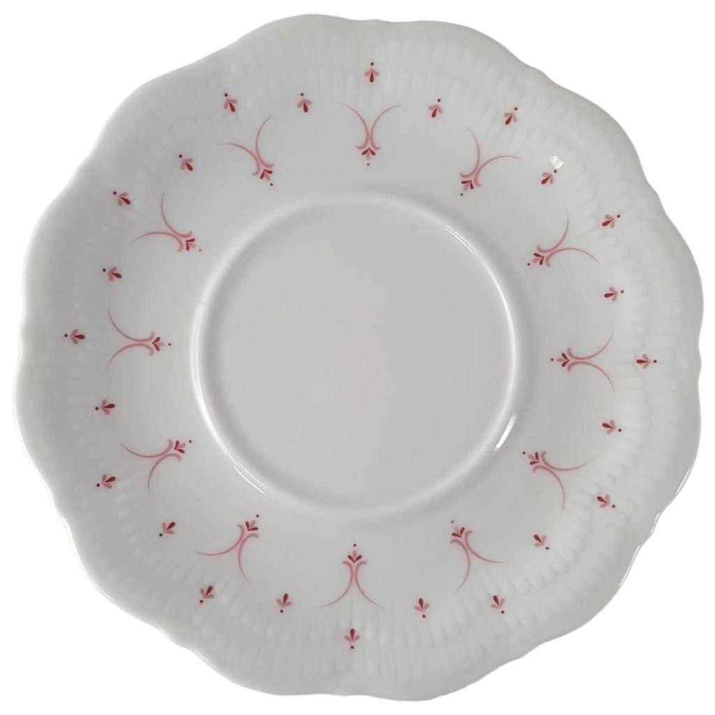 Untertasse für Suppe 17,2 cm Schirnding Bavaria Opera rosa Dekor gebraucht - gut