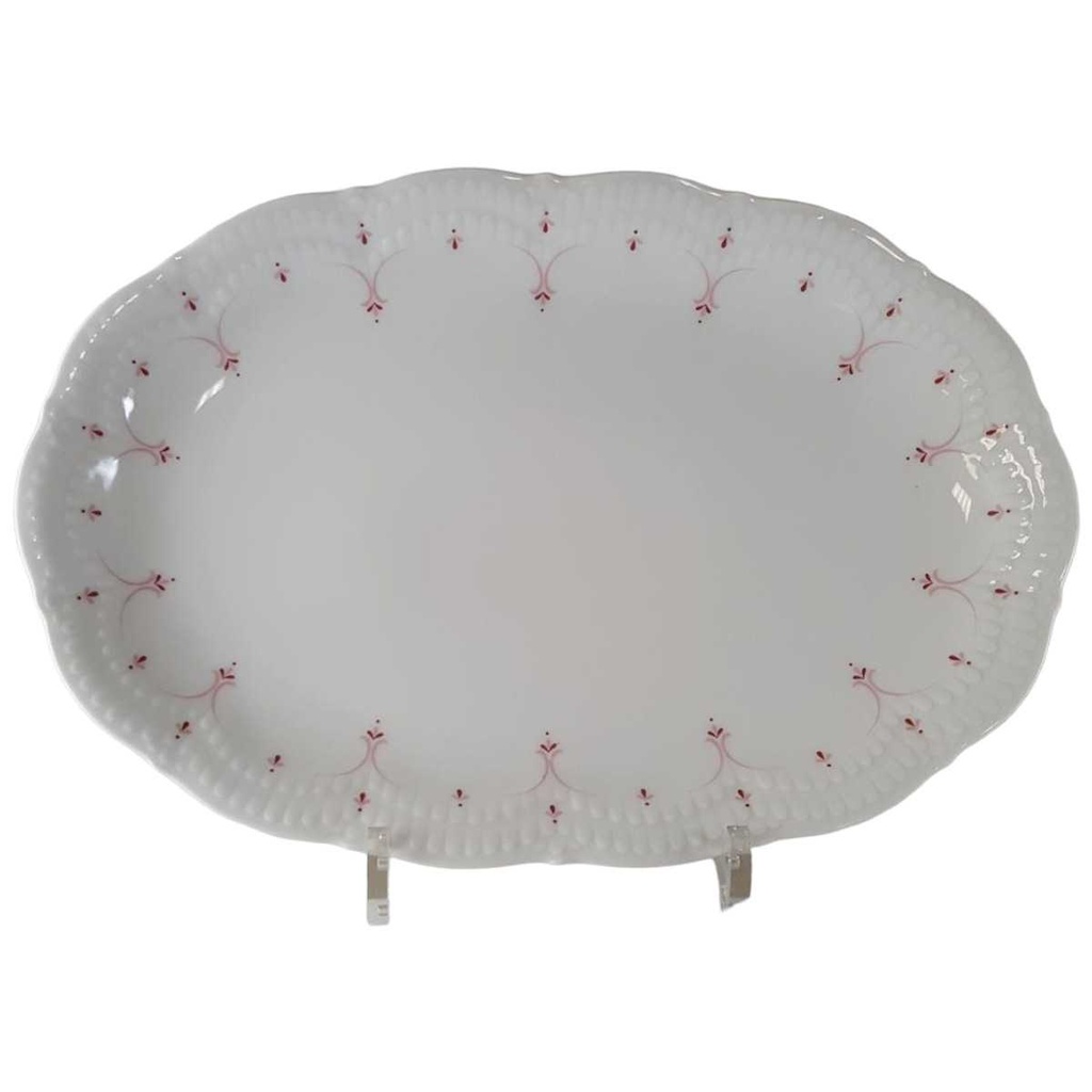 [45813121] Servierplatte Speiseplatte Fleischplatte Steakplatte 31,8x21,4 cm Schirnding Bavaria Opera rosa Dekor gebraucht - gut