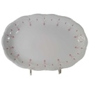Servierplatte Speiseplatte Fleischplatte Steakplatte 31,8x21,4 cm Schirnding Bavaria Opera rosa Dekor gebraucht - gut