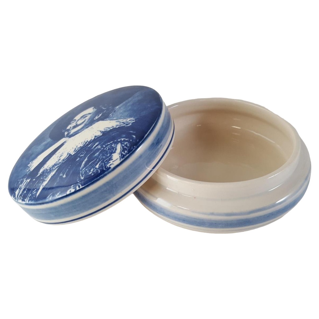 [45813138] Delfts Blue Deckeldose Handbemalt Handarbeit Keramik D 13,5 H 5,2 cm