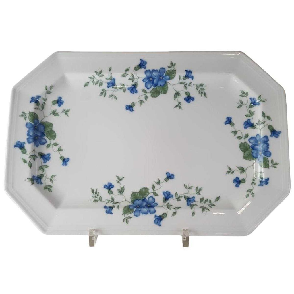 [45813176] Servierplatte Speiseplatte Fleischplatte Steakplatte 32,8x22 cm Villeroy & Boch Gallo Leonardo Marie Claire Veilchenblüten gebraucht - gut