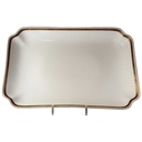 Servierplatte Speiseplatte Fleischplatte Steakplatte 44x30 cm Hutschenreuther Hohenberg Dekor Schwarz Gold Weiß gebraucht - gut