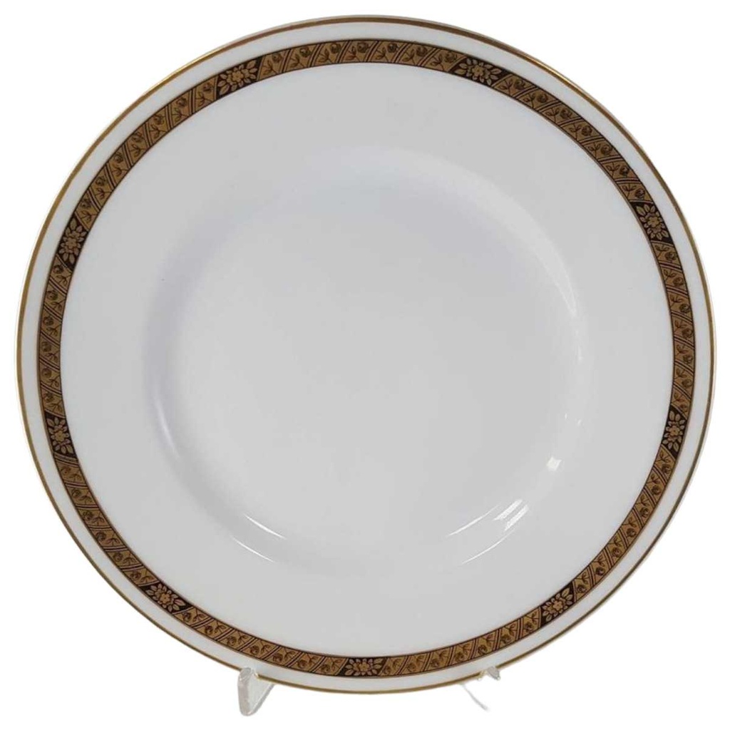 [45813214] Kuchenteller Dessertteller Frühstücksteller 20,6 cm Hutschenreuther Hohenberg Dekor Schwarz Gold gebraucht - gut