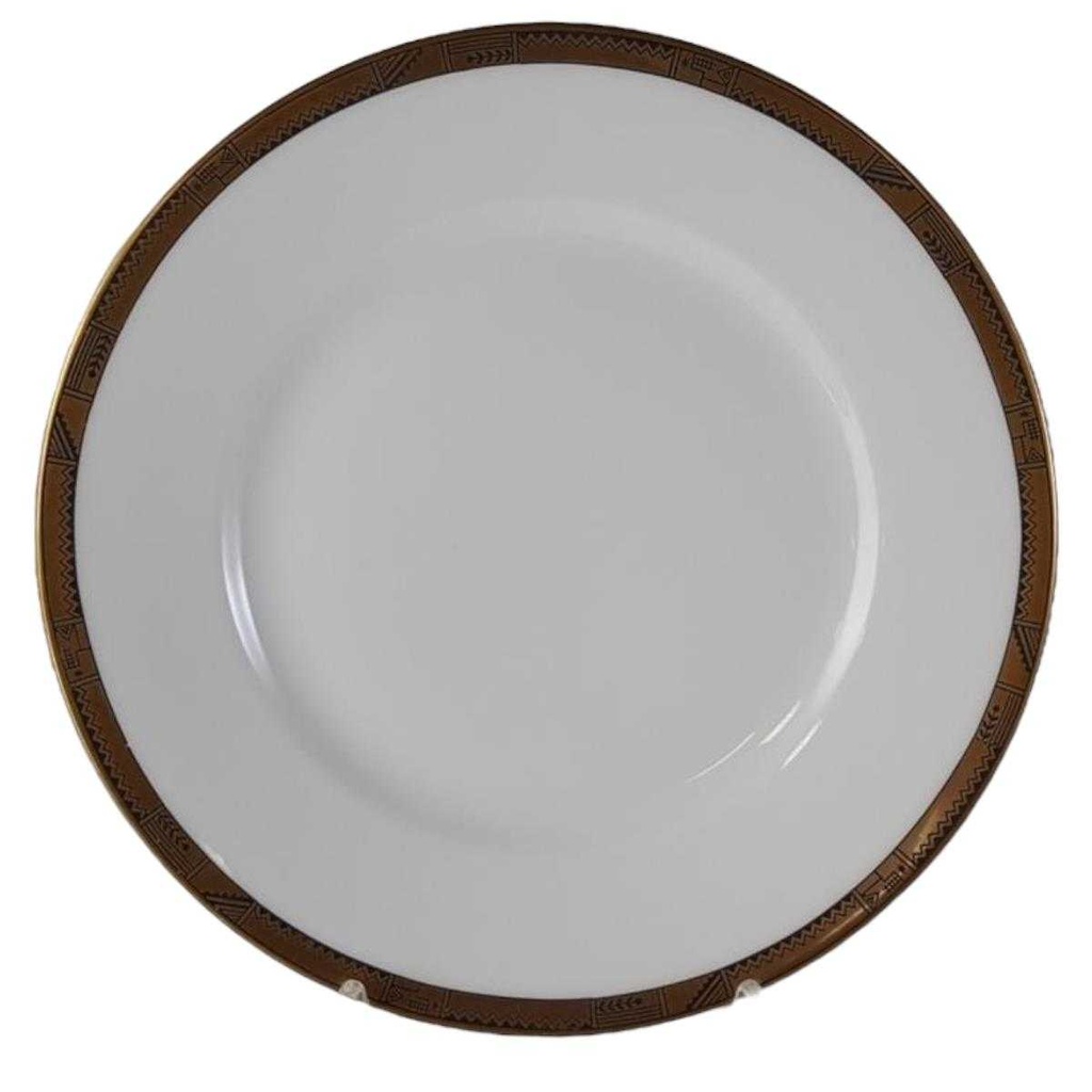 Kuchenteller Dessertteller 19,3 cm Hutschenreuther Hohenberg Dekor Schwarz Gold gebraucht - gut