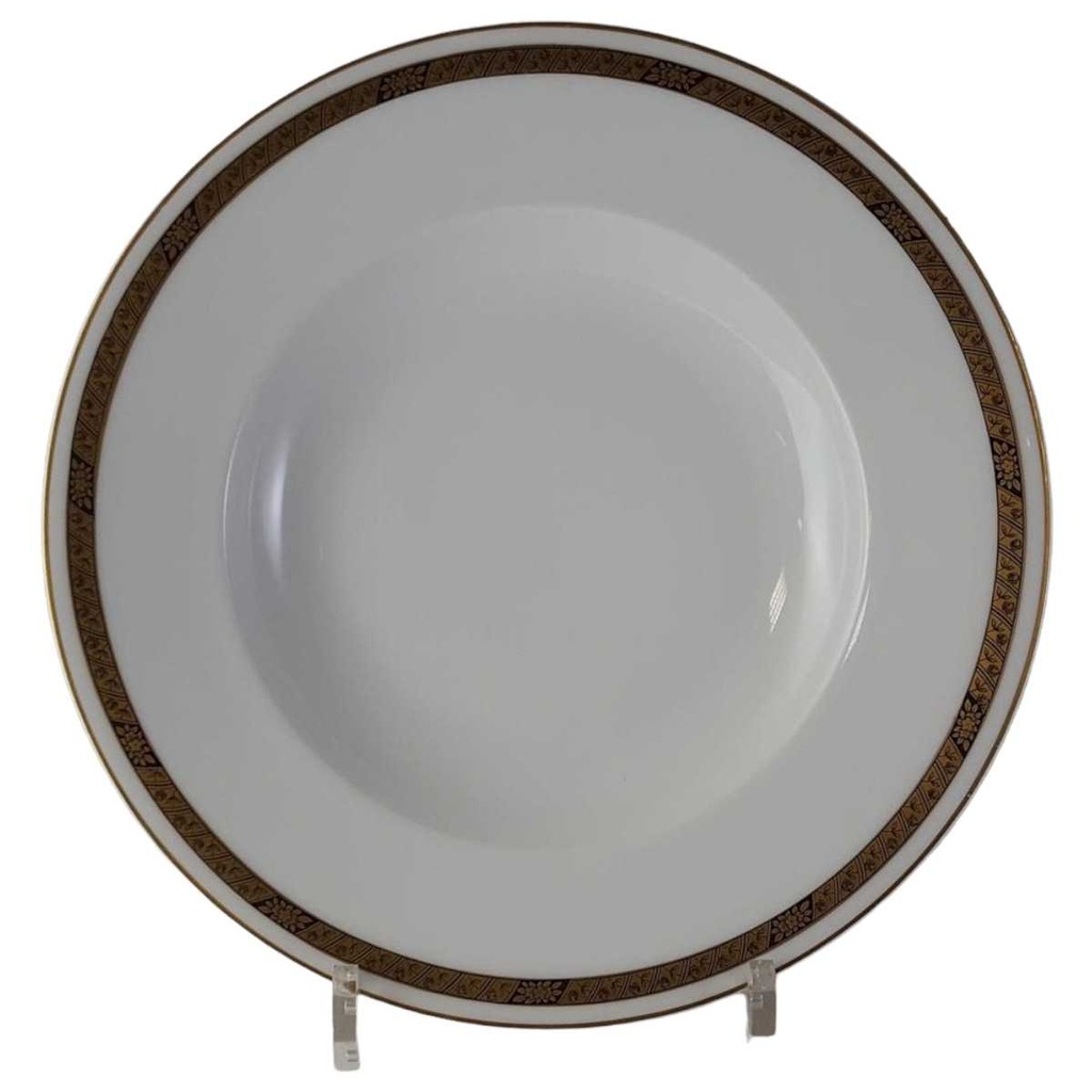 [45813236] Suppenteller 25,3 cm Hutschenreuther Hohenberg Dekor Schwarz Gold gebraucht - sehr gut