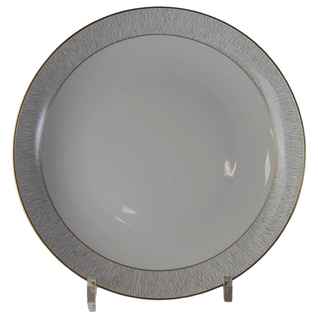 Suppenteller 22,9 cm Königl. pr. Tettau Ria 1347 grauer Rand Grau gebraucht - gut