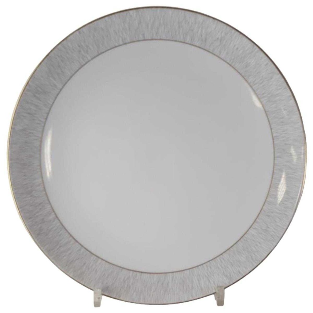Speiseteller Essteller 25 cm Königl. pr. Tettau Ria 1347 grauer Rand gebraucht - akzeptabel