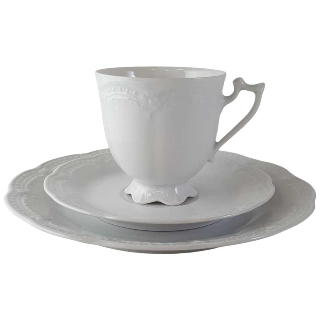 Kaffeegedeck 3tlg Hutschenreuther Viktoria Weiß gebraucht - gut