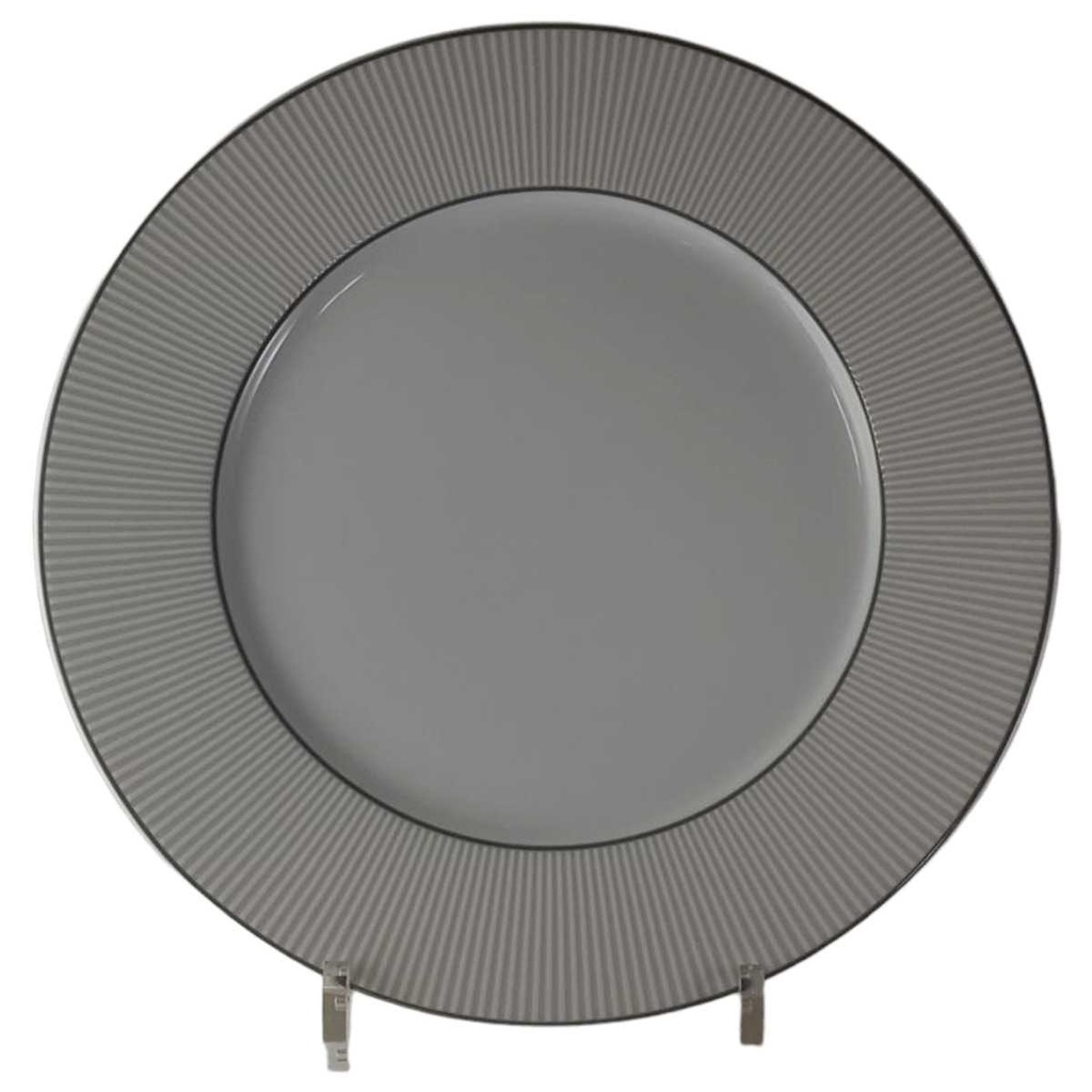 [45813279] Speiseteller Essteller 27 cm Mitterteich Weiß mit Graurand gebraucht - sehr gut