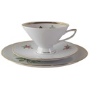 Kaffeegedeck Goldrand 3tlg Winterling Röslau Blumendekor Blumen gebraucht - gut