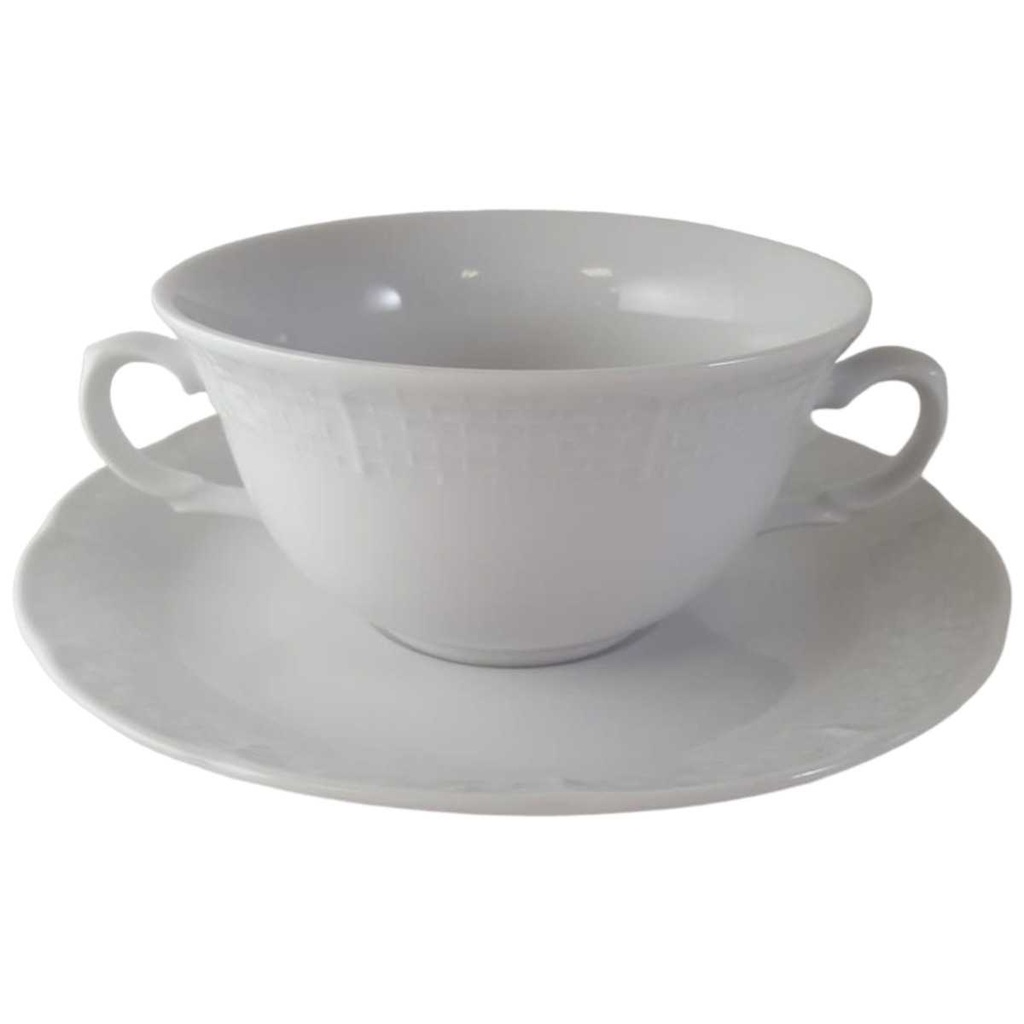 [45813282] Suppentasse mit Untertasse Thun Czech Republic Weiß gebraucht - sehr gut