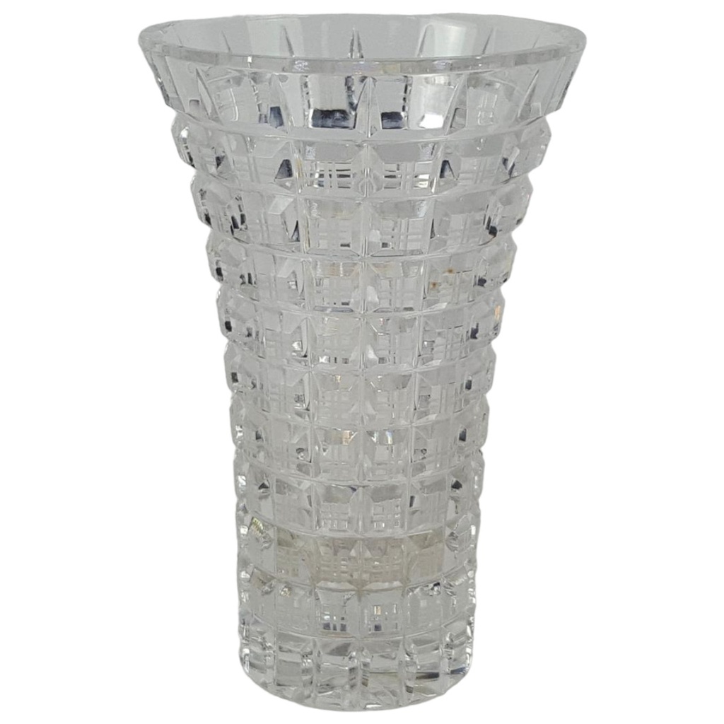 [458132850] Vase Blumenvase Tischvase Kristall geometrisch geschliffen H 15,5 cm
