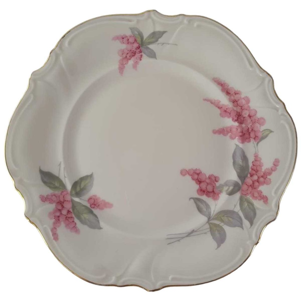 [45813292] Kuchenteller Dessertteller Frühstücksteller Goldrand 21 cm Hutschenreuther Paul Müller Blumendekor Blumen gebraucht - gut