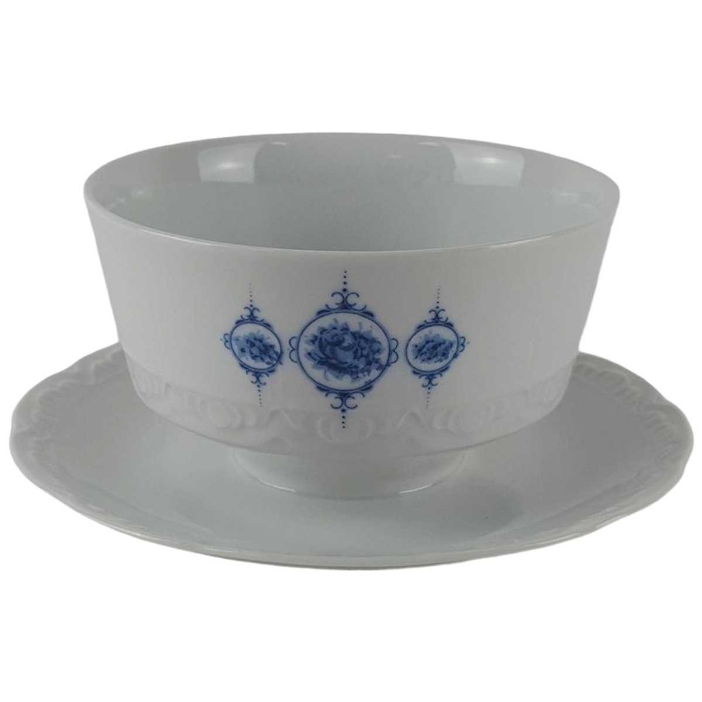 [458132954] Sauciere 1tlg Mitterteich blau Rosen gebraucht - sehr gut