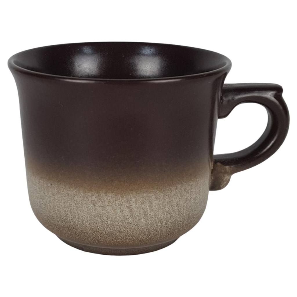 [458133078] Steingut Keramik Kaffeetasse braun H 6,8 cm