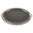 Steingut Keramik Servierplatte Fleischplatte braun 34,5x23 cm