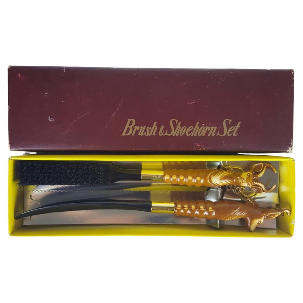 [458133093] Brush & Shoehorn Set Schuhlöffel Bürste Antelope Kopf 2 tlg Japan
