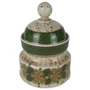 Zuckerdose Winterling Marktleuthen Blumenmotiv grün gebraucht - sehr gut
